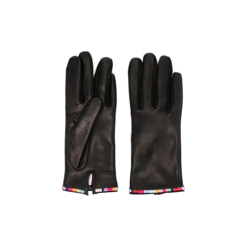 Paul Smith Signature-stripe Leather Gloves-0