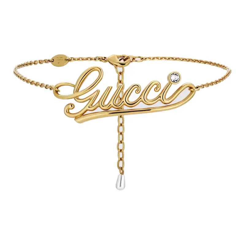 GUCCI Metal, Crystal Necklaces Women's Gold-0