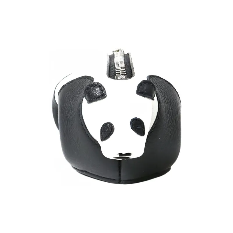 LOEWE Cow Leather Coin Purse Unisex Black/White-0