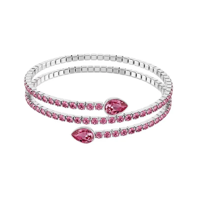 Swarovski Faux Crystal Bangles Women's Pink-1