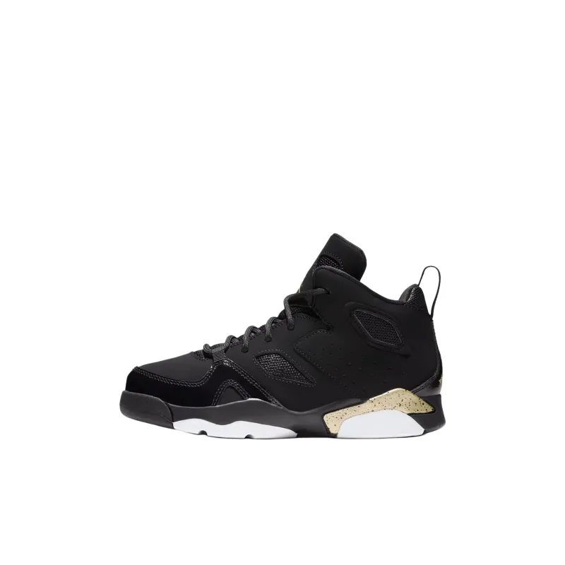 Jordan Flight Club 91 Anti-Slip Wear-Resistant Mid-Top Children's Basketball Shoes Black Children Aged 3-7 Years Old-0