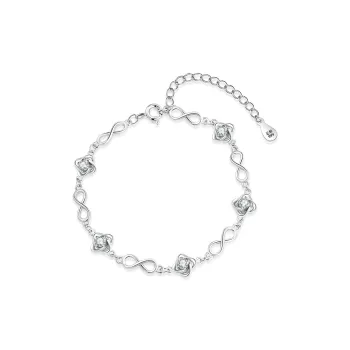 Hurry That Year S999 Silver Zircon Bracelets Women's