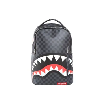 SPRAYGROUND Artificial Leather Backpack Large Size Unisex Black Gray Color