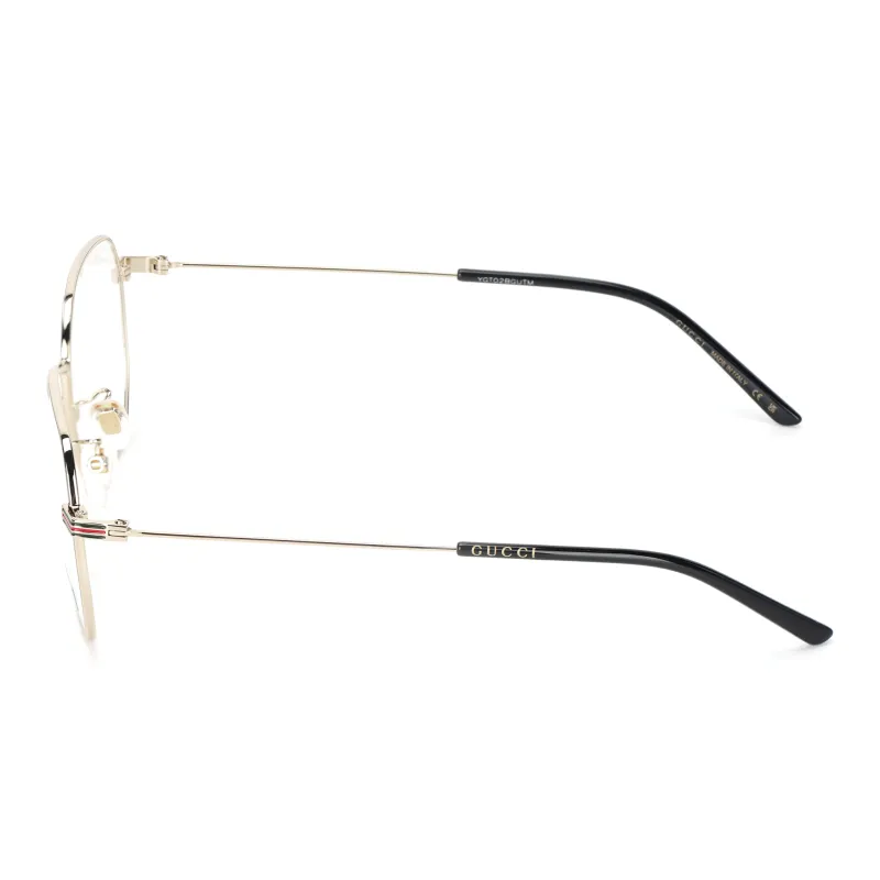 GUCCI Metal Irregular Shape Sunglasses Men's Gold-2