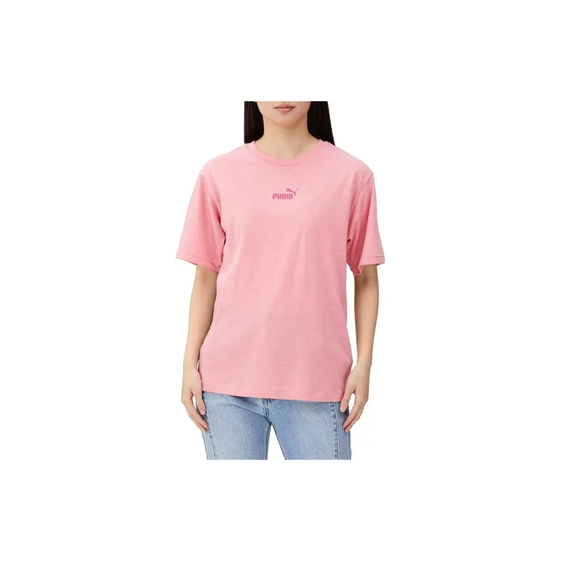 PUMA ESS+ MX NO1 Regular T Shirt Women's Pink-4