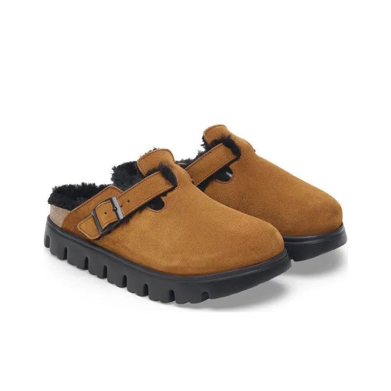 Birkenstock Boston Series Slip Resistant Wrap toe Slippers Women's Brown-3