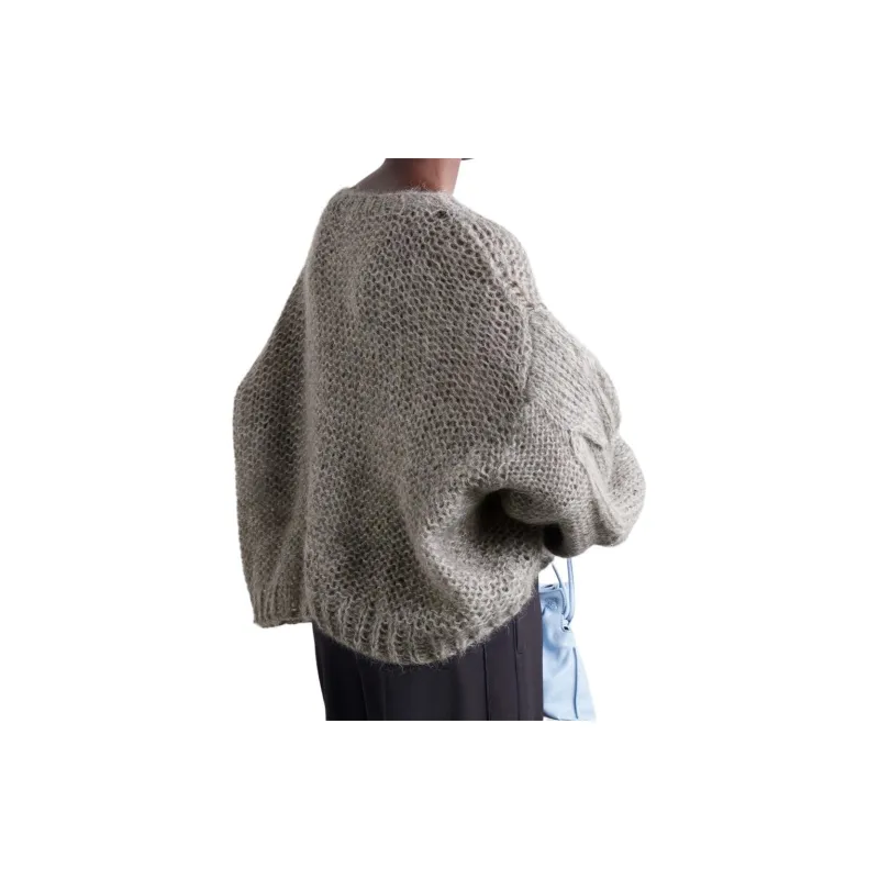 LOEWE Anagram Sweater 'Grey Melange'-5