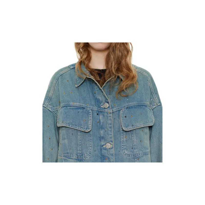 Bimba Y Lola Rhinestone embellished Denim Jacket-4