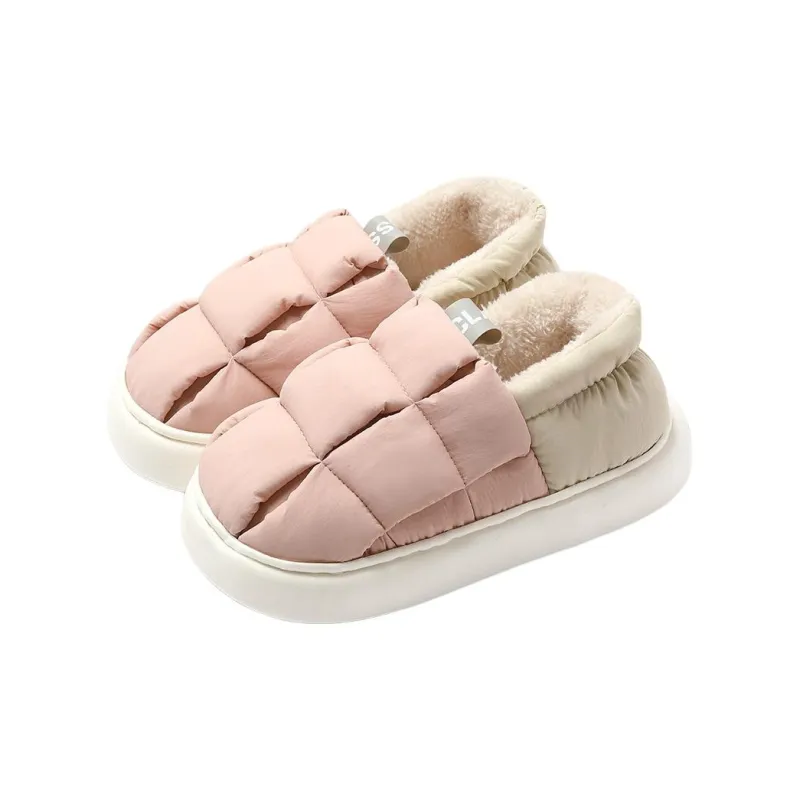 Red Bean Minimalist Style Cotton Slippers-5