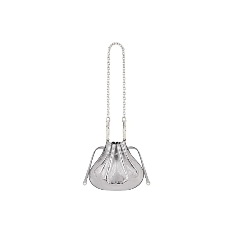 GIVENCHY Lambskin Pumpkin Bag, Handbag, Shoulder Bag, Crossbody Bag Mini Women's Silver-0