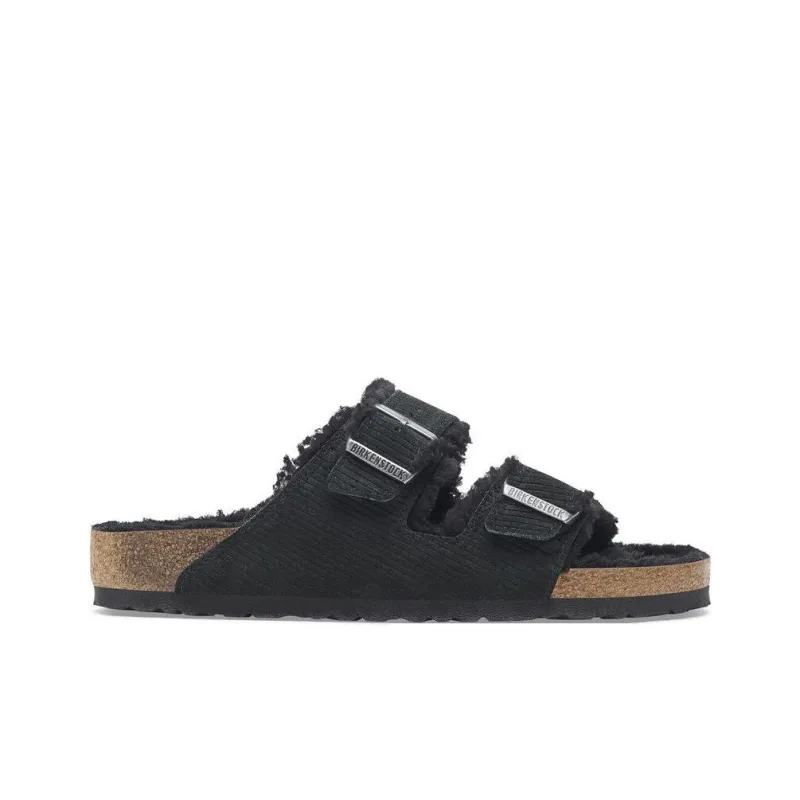 Birkenstock Arizona Shearling Slide Slippers Unisex Black-1
