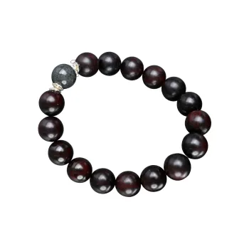Magic Circle Small Leaf Red Sandalwood Precious Wood Bracelets Unisex