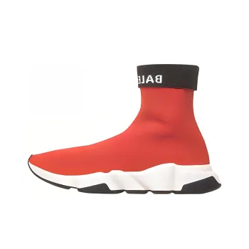 Balenciaga Speed Trainer Cuffed 'Red Black'