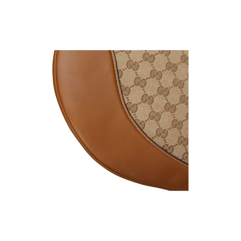 GUCCI Canvas One Shoulder Handbag Tubas Women's Beige & Dark Brown-6