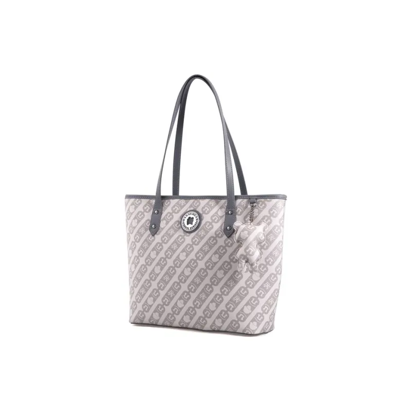 DANNYBEARJEANS Synthetic Leather, Textile Mosaic Handbag, Shoulder Bag Tubas Women's Ecru & Light Blue-1