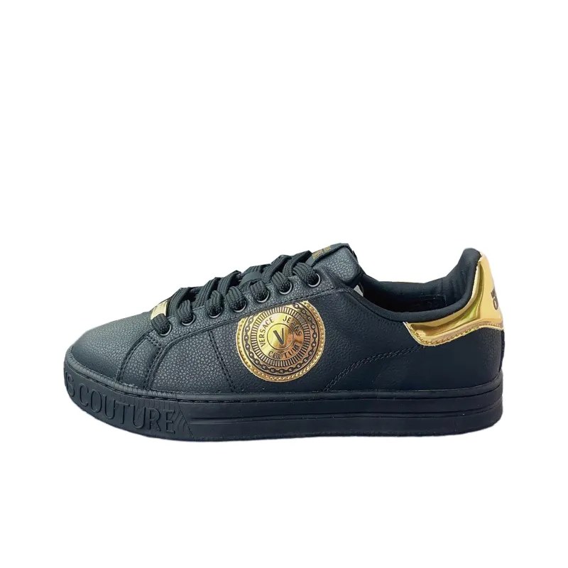 VERSACE JEANS COUTURE Low Top Skateboard Shoes Men's Black-0