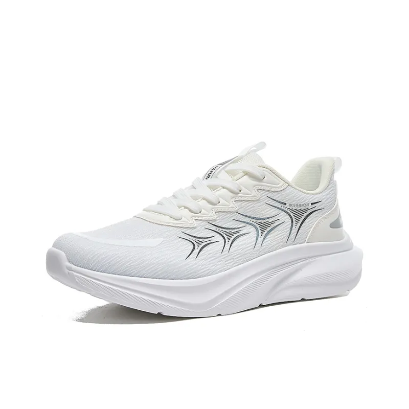 Warrior Anti Slip Wear Resistant Low Top Running Shoes Men's White-1