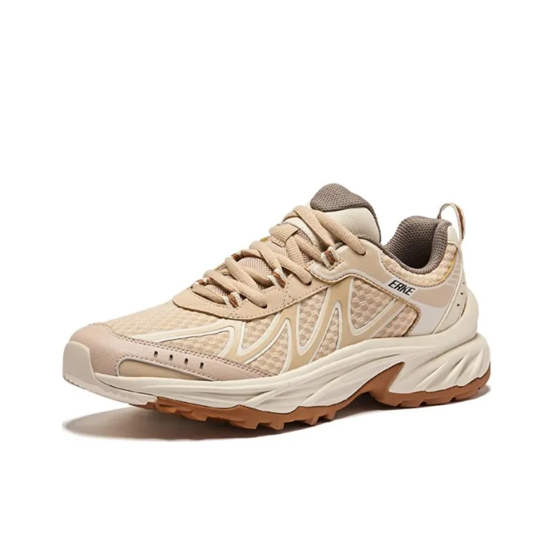 Erke Cushioned Slip Resistant Support Low Top Casual Shoes Men's Oat Warm Linen-2