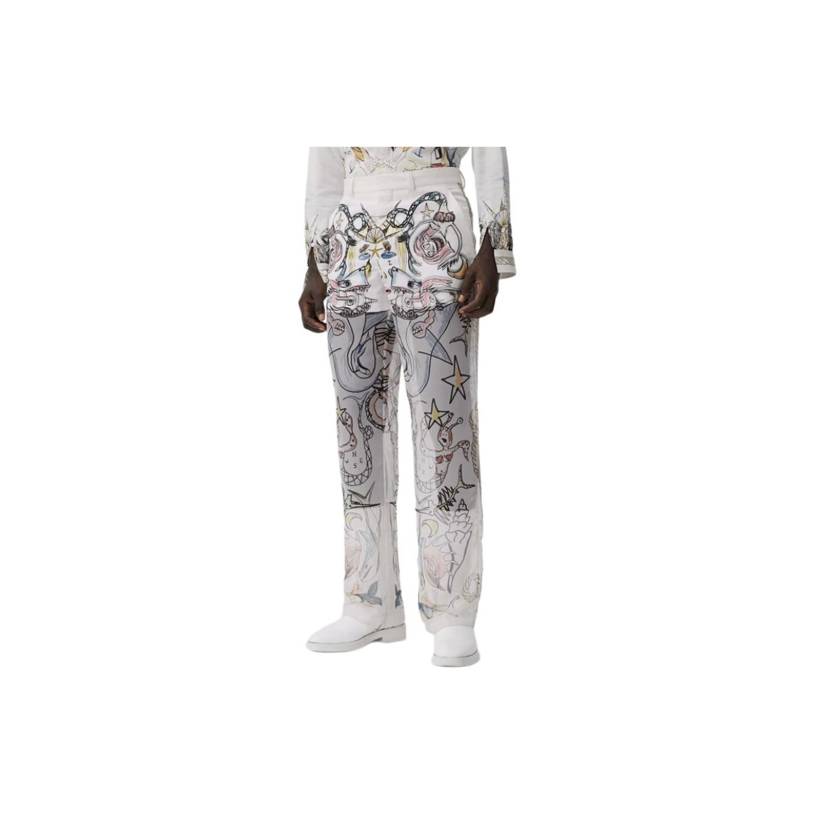 burberry pants mens white