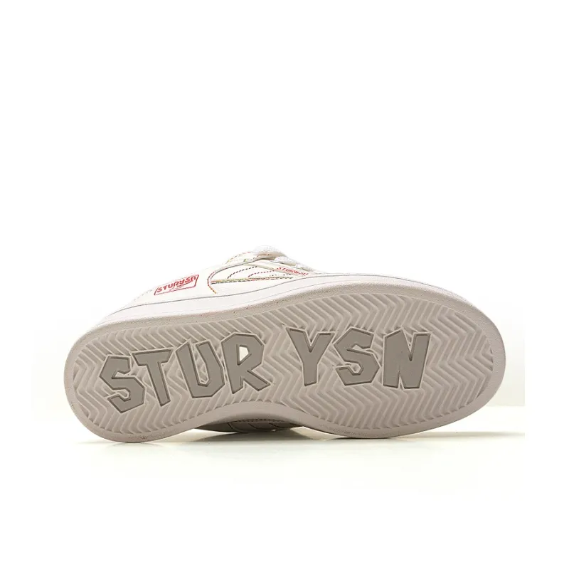 STUR YSN Wear resistant And Lightweight Low Top Skateboard Shoes Women's White Rainbow-4