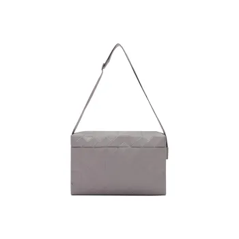 ISSEY MIYAKE Polyester Shoulder Bag Crossbody Bag Large Size Unisex Gray