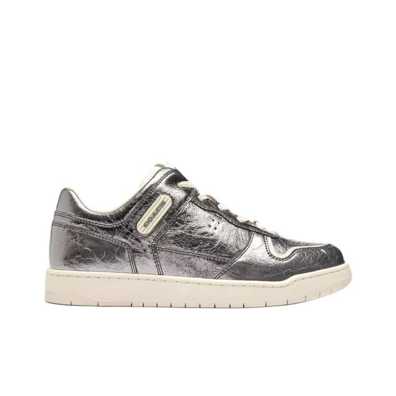 COACH C201 Low Top Skateboard Shoes Women's Silver-6
