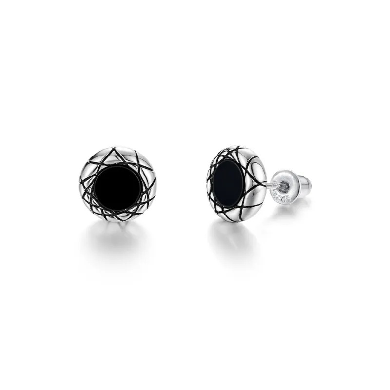 SINCE YOU S925 Silver Stud Earrings Unisex-3