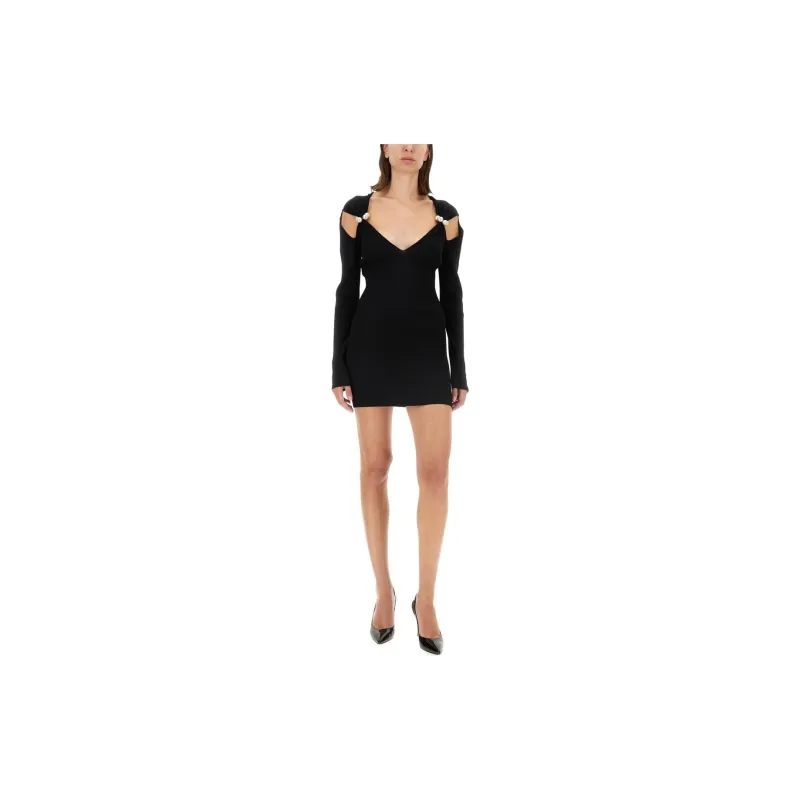 MOSCHINO Cut Out Detailed Long Sleeved Mini Dress-1