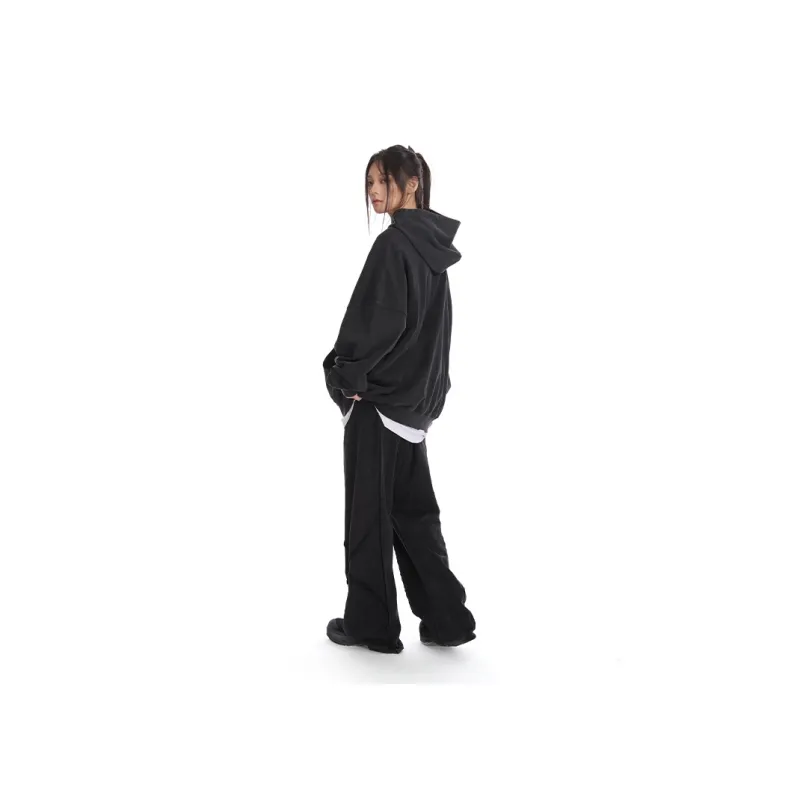 BTW Casual Pants Unisex Washed Black-2