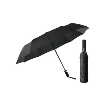 Baudini 24 Rib Fully Automatic Double Rib Black Sun Protection Umbrella With UV Protection Storm Resistant