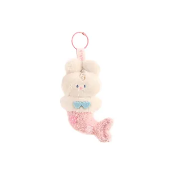 VANWALK Plush Bag Accessories Women's White Rabbit Fish/Black Rabbit Fish