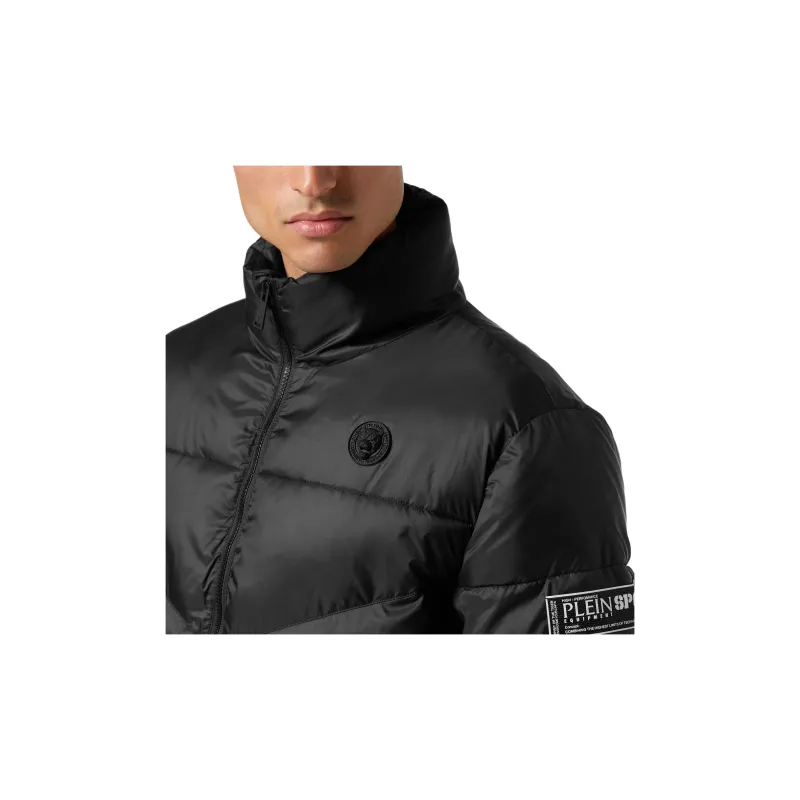 PLEIN SPORT Logo Patch Puffer Jacket-4