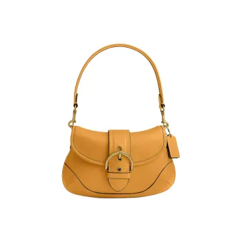 COACH Soho Recycled Leather Crossbody Bag, Shoulder Bag Tubas Women's Mustard Yellow
