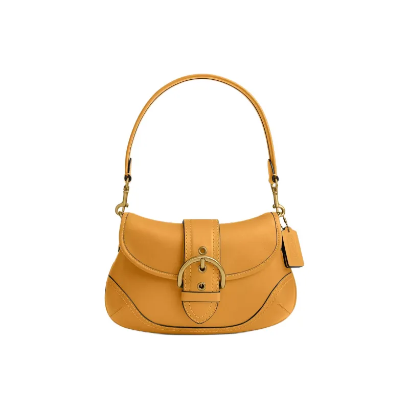 COACH Soho Recycled Leather Crossbody Bag, Shoulder Bag Tubas Women's Mustard Yellow-0
