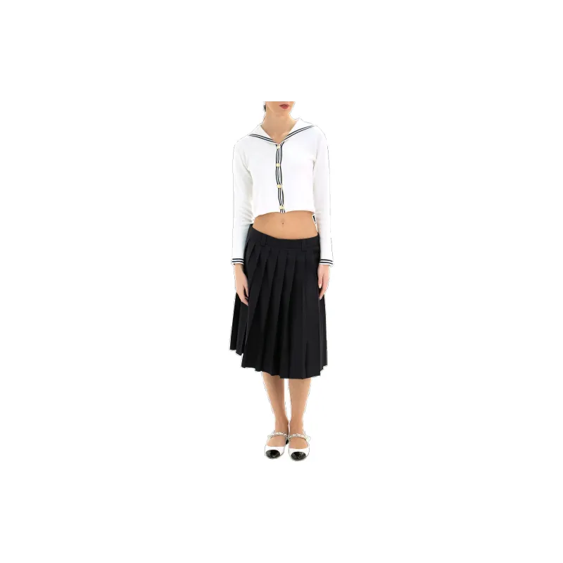 MIU MIU SS24 Casual Long Skirts Women's Navy-3