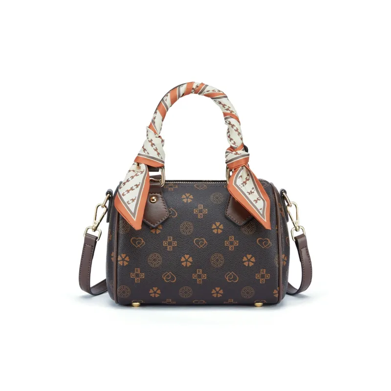 RED DRAGONFLY PVC Mommy And Friend Bag Boston Bag Shoulder Bag Crossbody Bag Handbag Regular Women's Dark Coffee-1