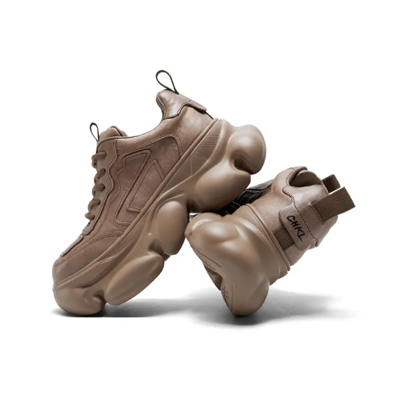 CHERYKALLY Anti-Slip And Wear-Resistant Height Increasing Coverage Low-Top Chunky Sneakers Women's-9