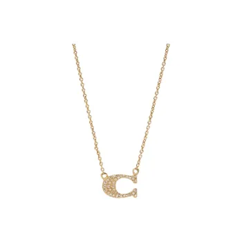 COACH Gold Plated Brass Necklaces Women's Gold
