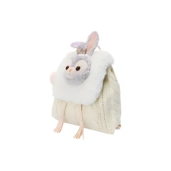 Disney Artificial Leather Knitted Fabric Backpack Regular Women's Beige