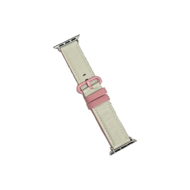 Warbler Dew Compatible With Apple Watch Apple Watch Band S9/S8/SE/7/6/5/4/3 Elliptical Buckle Multicolor Leather Strap-9