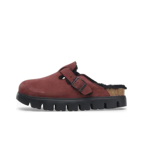 Birkenstock Boston Series EVA Abrasion Resistant Wrap toe Slippers Women's Deep Red