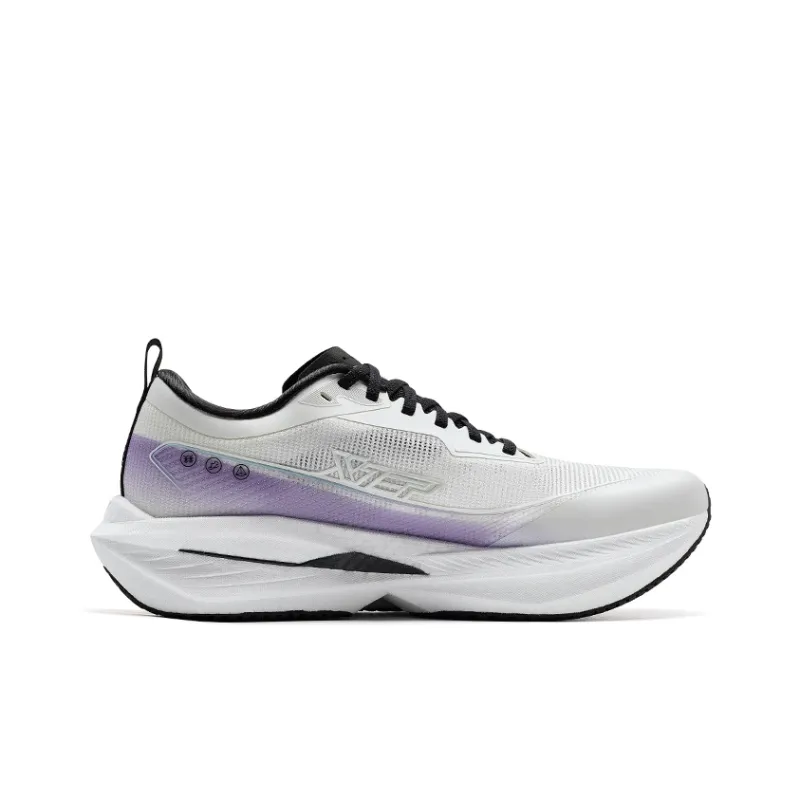 XTEP One piece Molded 2nd Generation Anti Slip Wear Resistant Low Top Running Shoes Men's Sail White/Bellflower Purple-1