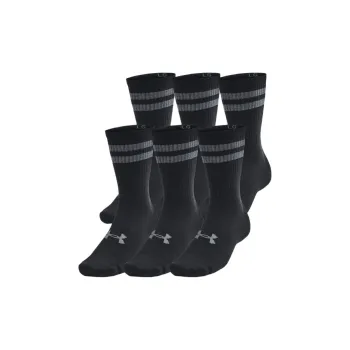 Under Armour Mid Calf Socks Men's 6 Pack Black