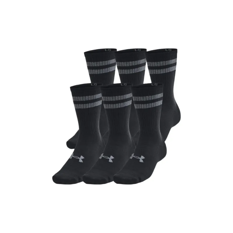 Under Armour Mid Calf Socks Men's 6 Pack Black-0