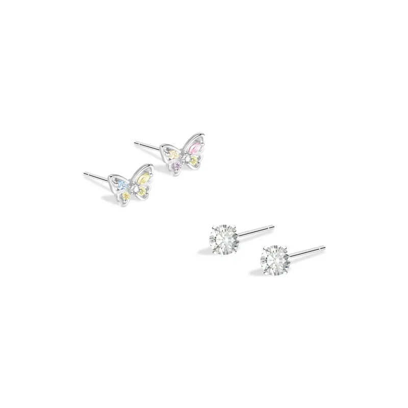 BLANK IN BLANK Sterling Silver Stud Earrings Women's Anniversary Birthday Box-0