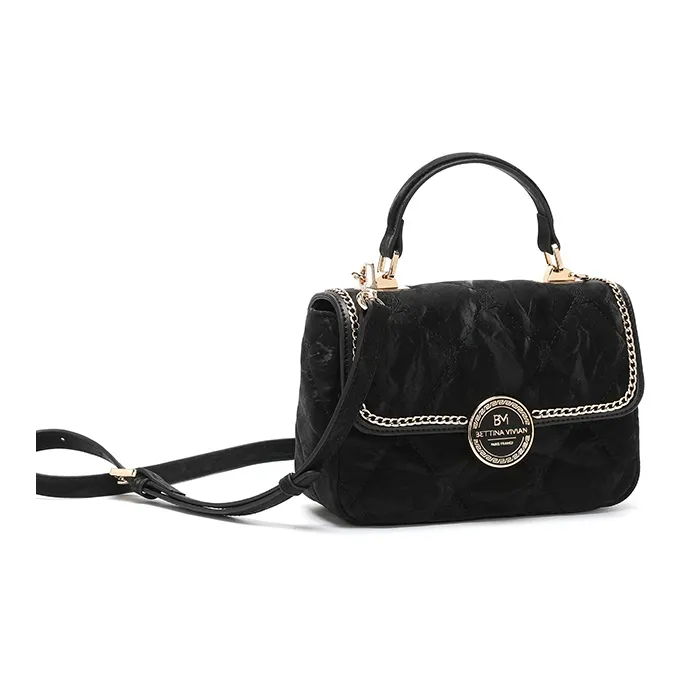 BETTINA VIVIAN PU Small Square Bag Shoulder Bag Crossbody Bag Handbag Regular Women's Black-2