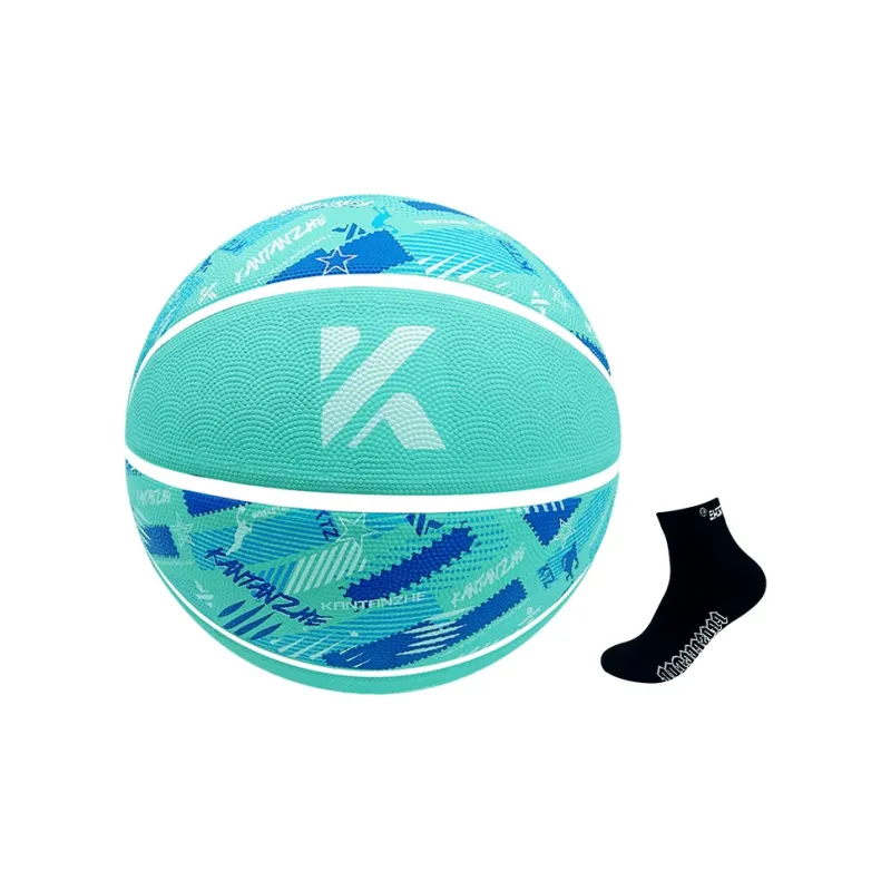 KANTANZHE Rubber Basketball Turquoise Size 7 Training Unisex-10