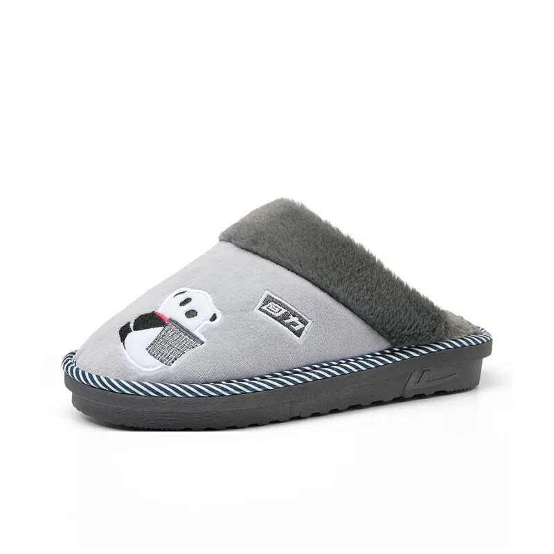 Warrior Fuzzy Abrasion Resistant Slip Resistant Wrap toe Slippers Men's Gray-1