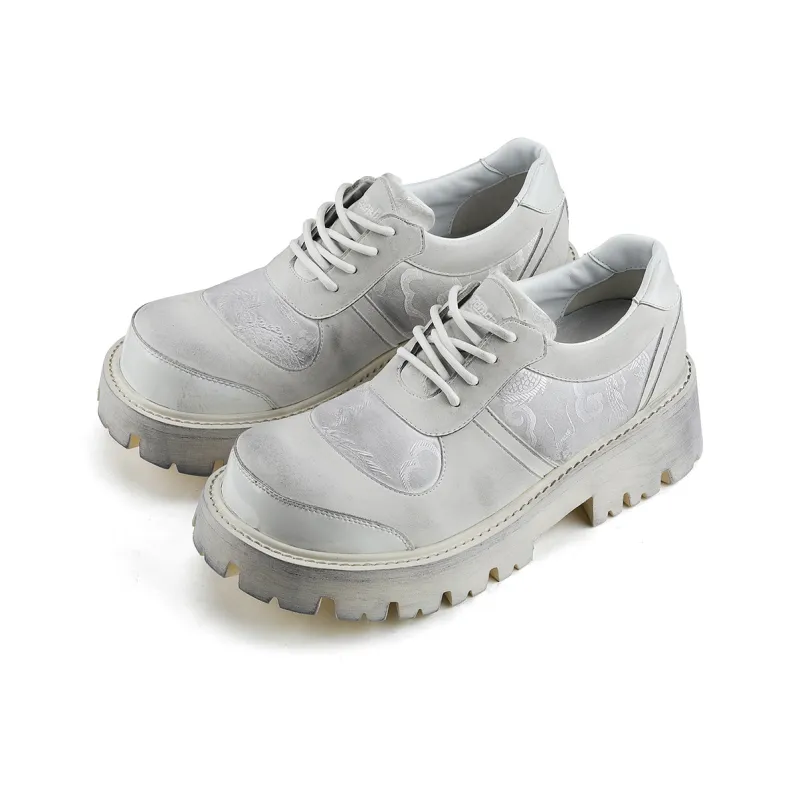 HANQIAORIJI Year Of The Dragon Series Casual Shoes Men's White-1