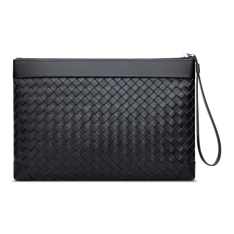 WilliamPOLO Cow Leather Clutch Men's Black-1